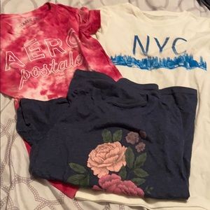 Three Aeropostale shirts